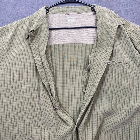 Columbia Mens Green Plaid Short-Sleeve Button-Up Shirt L Lightweight Modal Blend - Picture 4 of 13